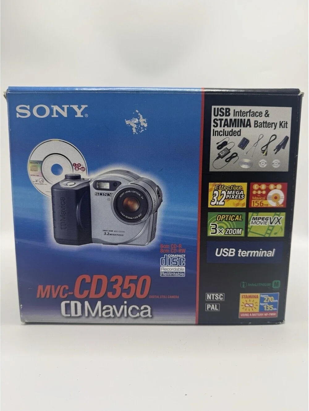 Sony Mavica MVC-CD350 3.2MP Digital Camera Untested No Charger